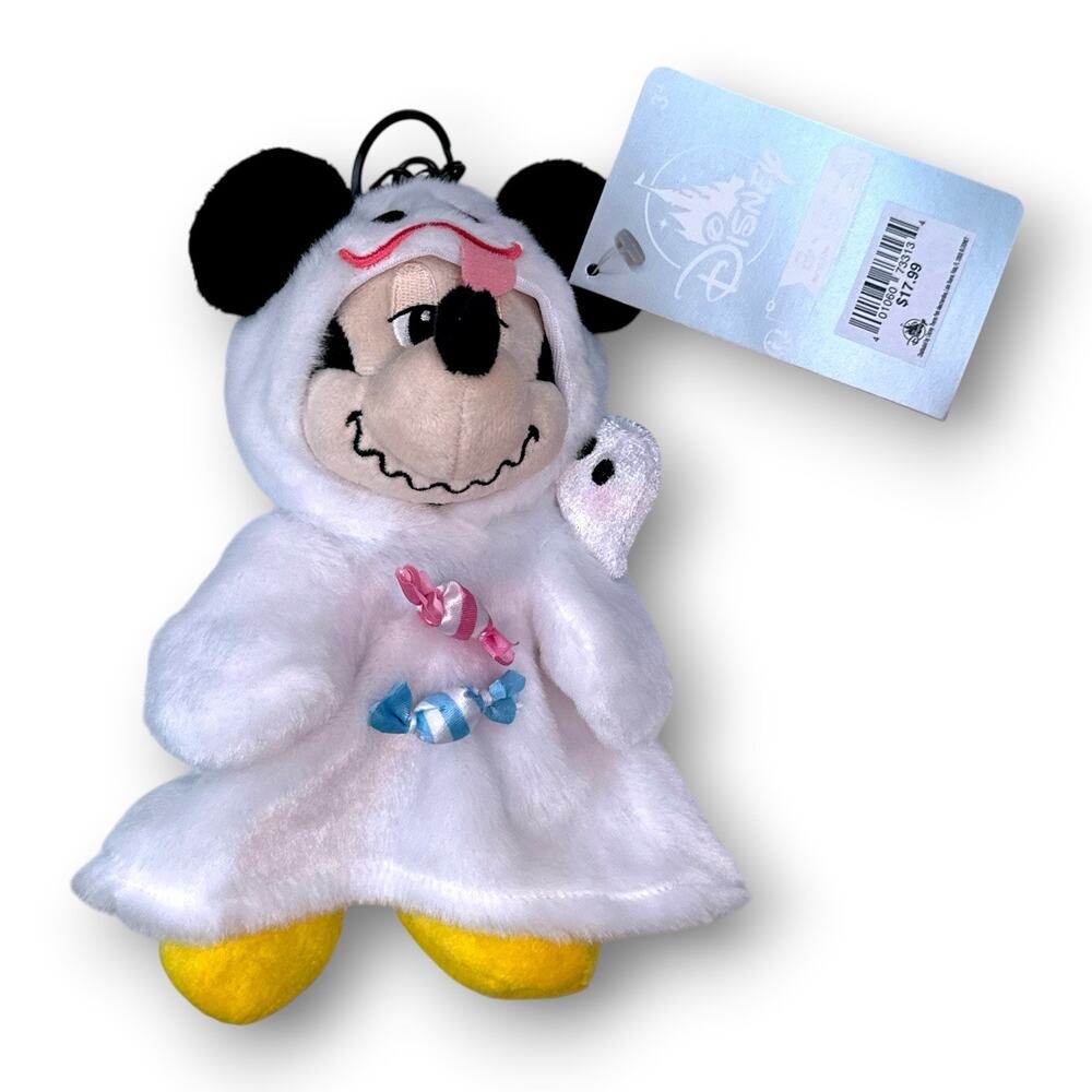 Disney Parks 2026 WDW Mickey Mouse Ghost Halloween Plush Bag Charm Keychain New